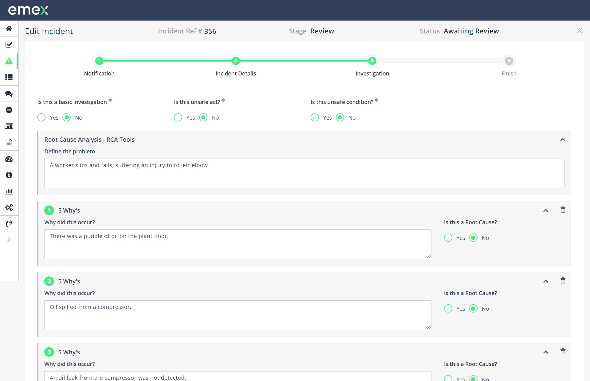 screenshot of Emex EHS & ESG Software